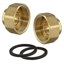 1 Satz Messing Gewindefitting-Übergangsverschraubung 1 1/2'' (Überwurf) X 3/4'' IG Inkl. Dichtringen