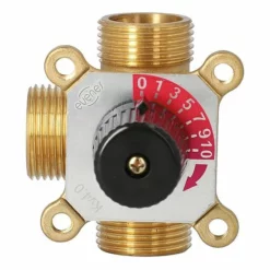 3-Wege-Messing-Mischer Easyflow Typ 3A Für Heizung - DN25 - 3 X 1'' AG - Kvs-Wert 5,0