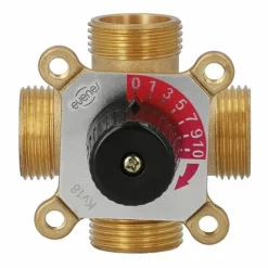 4-Wege-Messing-Mischer Easyflow Typ 4A Für Heizung - DN20 - 4 X 3/4'' AG - Kvs-Wert 2,8