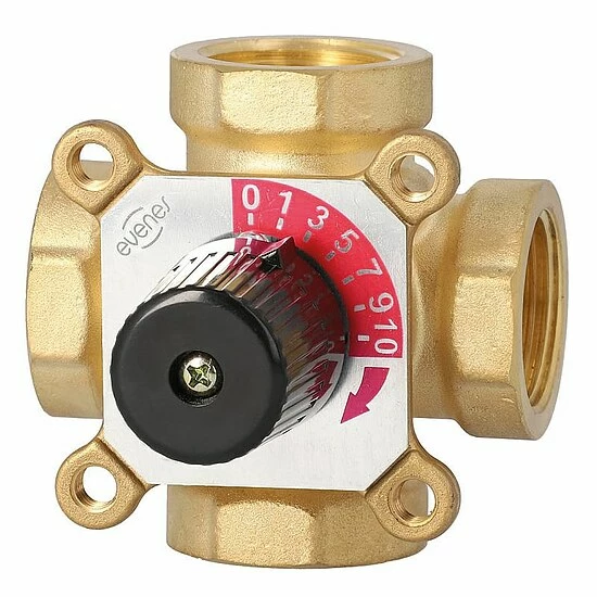 4-Wege-Messing-Mischer Easyflow Typ 4I Für Heizung - DN25 - 4 X 1'' IG - Kvs-Wert 13 2 4-Wege-Messing-Mischer Easyflow Typ 4I Für Heizung - DN25 - 4 X 1'' IG - Kvs-Wert 13 – Bild 2