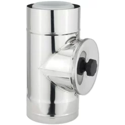 Buderus Konzentrisches Revisions-Abgasrohr DN80/125 - Länge 250 Mm - Mit Prüföffnung - Edelstahl - 7738112704