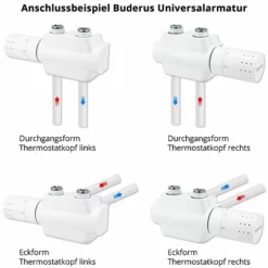 Buderus Universalarmatur-Set Für Vertikal- & Badheizkörper Mit Mittenanschluss - Durchgangs- / Eckform -Wolf Verkaufsgeschäft BU7738336592L 2