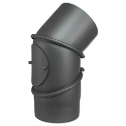 Abgasbogen Einstellbar 0 Bis 90° - Ø 150 Mm Für Kaminofen - Gussgrau, Mit Tür - 80345040