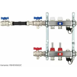 Fußbodenheizungsverteiler Aus Edelstahl Mit Topmeter Für 2 Heizkreise - Ohne Anschlussset -Wolf Verkaufsgeschäft FBHEV0602 3