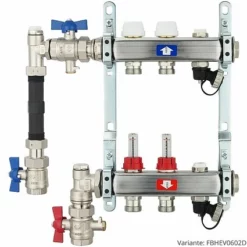 Fußbodenheizungsverteiler Aus Edelstahl Mit Topmeter Für 2 Heizkreise - Ohne Anschlussset -Wolf Verkaufsgeschäft FBHEV0602 4