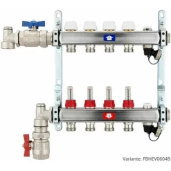 Fußbodenheizungsverteiler Aus Edelstahl Mit Topmeter Für 4 Heizkreise - Ohne Anschlussset -Wolf Verkaufsgeschäft FBHEV0604 2