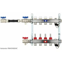 Fußbodenheizungsverteiler Aus Edelstahl Mit Topmeter Für 4 Heizkreise - Ohne Anschlussset -Wolf Verkaufsgeschäft FBHEV0604 3