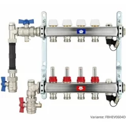 Fußbodenheizungsverteiler Aus Edelstahl Mit Topmeter Für 4 Heizkreise - Ohne Anschlussset -Wolf Verkaufsgeschäft FBHEV0604 4