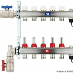 Fußbodenheizungsverteiler Aus Edelstahl Mit Topmeter Für 5 Heizkreise - Ohne Anschlussset 9 Fußbodenheizungsverteiler Aus Edelstahl Mit Topmeter Für 5 Heizkreise - Ohne Anschlussset -Wolf Verkaufsgeschäft FBHEV0605 2