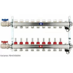 Fußbodenheizungsverteiler Aus Edelstahl Mit Topmeter Für 9 Heizkreise - Ohne Anschlussset 8 Fußbodenheizungsverteiler Aus Edelstahl Mit Topmeter Für 9 Heizkreise - Ohne Anschlussset -Wolf Verkaufsgeschäft FBHEV0609 1