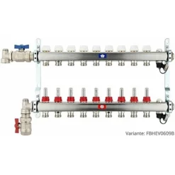 Fußbodenheizungsverteiler Aus Edelstahl Mit Topmeter Für 9 Heizkreise - Ohne Anschlussset 9 Fußbodenheizungsverteiler Aus Edelstahl Mit Topmeter Für 9 Heizkreise - Ohne Anschlussset -Wolf Verkaufsgeschäft FBHEV0609 2