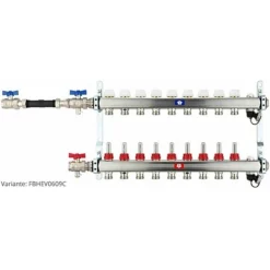 Fußbodenheizungsverteiler Aus Edelstahl Mit Topmeter Für 9 Heizkreise - Ohne Anschlussset 10 Fußbodenheizungsverteiler Aus Edelstahl Mit Topmeter Für 9 Heizkreise - Ohne Anschlussset -Wolf Verkaufsgeschäft FBHEV0609 3