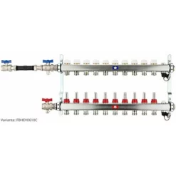 Fußbodenheizungsverteiler Aus Edelstahl Mit Topmeter Für 10 Heizkreise - Ohne Anschlussset -Wolf Verkaufsgeschäft FBHEV0610 3