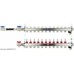 Fußbodenheizungsverteiler Aus Edelstahl Mit Topmeter Für 11 Heizkreise - Ohne Anschlussset -Wolf Verkaufsgeschäft FBHEV0611 3