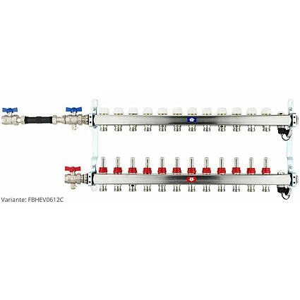 Fußbodenheizungsverteiler Aus Edelstahl Mit Topmeter Für 12 Heizkreise - Ohne Anschlussset 4 Fußbodenheizungsverteiler Aus Edelstahl Mit Topmeter Für 12 Heizkreise - Ohne Anschlussset – Bild 4