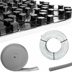24 M² Fußbodenheizung-Set - Noppensystem - 11 Mm Wärme-Dämmung - Hohe Tragkraft - Alu-Verbundrohr 16 X 2 Mm DVGW