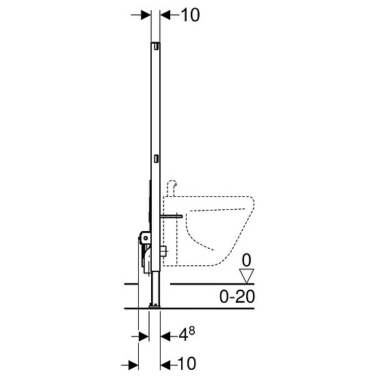 Geberit Duofix Unterputz Bidet Element, 112 Cm - 111510001 3 Geberit Duofix Unterputz Bidet Element, 112 Cm - 111510001 – Bild 3