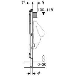 Geberit Duofix Unterputz Urinal Element, 112 - 130 Cm - 111616001 -Wolf Verkaufsgeschäft GE111616001 2