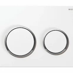 Geberit Betätigungsplatte OMEGA20 Weiß/ Glanz-chrom, 2-Mengen-Spülung - 115085KJ1