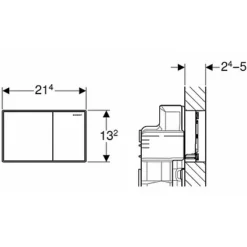 Geberit Betätigungsplatte SIGMA60 Chrom-gebürstet, 2-Mengen-Spülung - 115640GH1 -Wolf Verkaufsgeschäft GE115640GH1 2