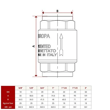 Messing-Universal-Rückschlagventil EUROPA® DN 40 - 1 1/2'' IG X 1 1/2'' IG 2 Messing-Universal-Rückschlagventil EUROPA® DN 40 - 1 1/2'' IG X 1 1/2'' IG – Bild 2