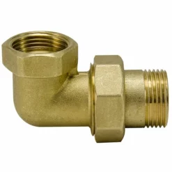 Messing Gewindefitting-Winkel-Verschraubung 1 1/4'' IG X 1 1/4'' AG - Flachdichtend