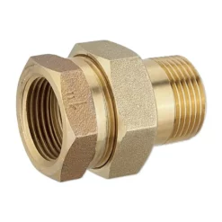 Rotguss Gewindefitting-Verschraubung 1'' IG X 1'' AG - Flachdichtend