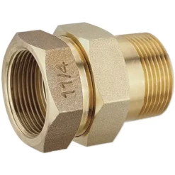 Rotguss Gewindefitting-Verschraubung 1 1/4'' IG X 1 1/4'' AG - Flachdichtend