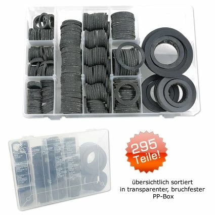 HAAS Gummi-Verschraubungsdichtungs-Sortiment - 295-teilig - 4150 2 HAAS Gummi-Verschraubungsdichtungs-Sortiment - 295-teilig - 4150 – Bild 2