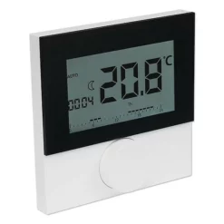 Raumregler Alpha Direct Control Display - 230 V - Mit Schwarzer Designscheibe - Gehäuse Signalweiß