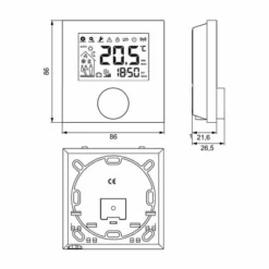 Raumbediengerät Alpha 2 - Mit Display Und Schwarzer Designscheibe - Gehäuse Reinweiß -Wolf Verkaufsgeschäft MH132749 2