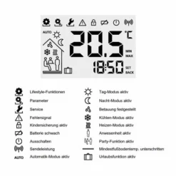 Raumbediengerät Alpha 2 - Mit Display Und Schwarzer Designscheibe - Gehäuse Reinweiß -Wolf Verkaufsgeschäft MH132749 3