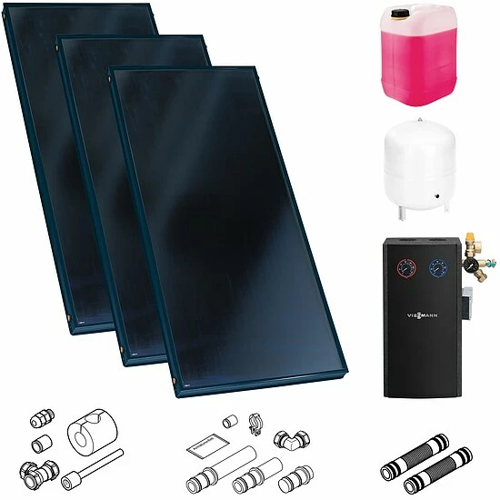 Viessmann Solaranlage Mit 3 Stk. Vitosol 200-FM SV2F, Regelung Und Zubehör Zur Solaren Nachrüstung - SK05746 1 Viessmann Solaranlage Mit 3 Stk. Vitosol 200-FM SV2F, Regelung Und Zubehör Zur Solaren Nachrüstung - SK05746