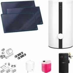 Viessmann Solaranlage Mit 3 Stk. Vitosol 200-FM SH2F, Regelung Und Solarspeicher Vitocell 100-W CVB 400l Weiß - SK05753