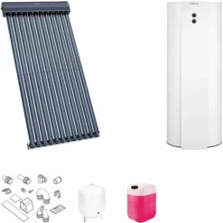 Viessmann Solaranlage Mit 1 Stk. Vitosol 300-TM SP3C, Regelung Und Solarspeicher Vitocell 100-W CVUD 300l Weiß - SK06750