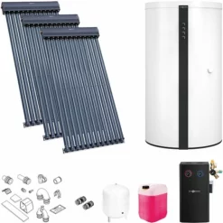 Viessmann Solaranlage Mit 3 Stk. Vitosol 300-TM SP3C, Regelung Und Pufferspeicher Vitocell 340-M 950l Weiß - SK06765