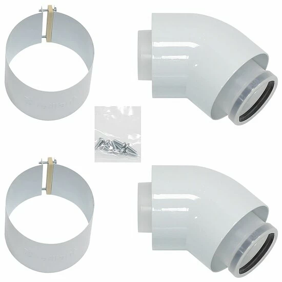 Vaillant Bogen 45° (2 Stk.) Konzentrisch Ø 60/100 PP - 303911 1 Vaillant Bogen 45° (2 Stk.) Konzentrisch Ø 60/100 PP - 303911