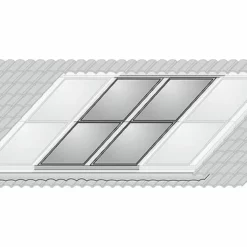 WOLF 2er Erweiterungssatz Für Indach-Montage-Set Zweireihig - Falz-Ziegel - Für 4 Kollektoren TopSon F3-1 - 2484024