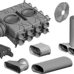 WOLF Zubehörpaket CWL Rohbau Flachkanal DN 50/140 Antistatisch/-bakteriell - 80 Meter