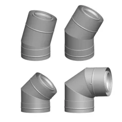 WOLF Luft-/Abgasrohr-Bogen Für LAS An Fassade - Edelstahl - DN 80/125 - 15°