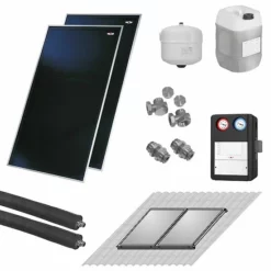 WOLF Solaranlage Mit 2 Stk. CFK-1 Kollektoren, SM1-2 Regelung Und Zubehör Zur Solaren Nachrüstung - 7700778W01