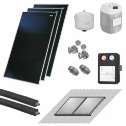 WOLF Solaranlage Mit 3 Stk. CFK-1 Kollektoren, SM1-2 Regelung Und Zubehör Zur Solaren Nachrüstung - 7700778W05