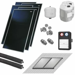 WOLF Solaranlage Mit 5 Stk. CFK-1 Kollektoren, SM1-2 Regelung Und Zubehör Zur Solaren Nachrüstung - 7700778W15