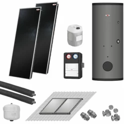 WOLF Solaranlage Mit 2 Stk. TopSon F3-1 Kollektoren, SM1-2 Regelung Und Solarspeicher SEM-2-300 - 7700965W02