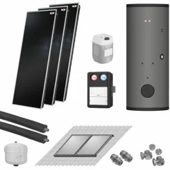 WOLF Solaranlage Mit 3 Stk. TopSon F3-1 Kollektoren, SM1-2 Regelung Und Solarspeicher SEM-2-400 - 7700965W06