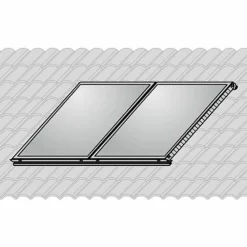 WOLF AluPlus Aufdach-Montage-Set Hochkant - Falz-Ziegel - Für 2 Kollektoren TopSon F3-1 / CFK-1 - 7701670