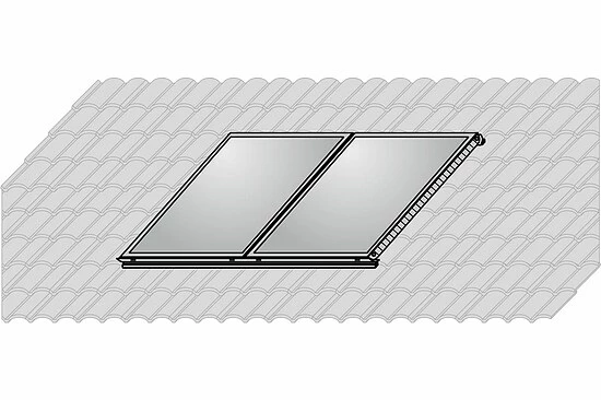 WOLF AluPlus Aufdach-Montage-Set Hochkant - Falz-Ziegel - Für 2 Kollektoren TopSon F3-1 / CFK-1 - 7701670 1 WOLF AluPlus Aufdach-Montage-Set Hochkant - Falz-Ziegel - Für 2 Kollektoren TopSon F3-1 / CFK-1 - 7701670