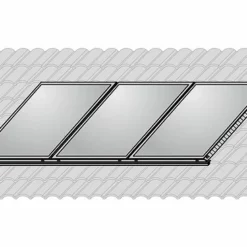 WOLF AluPlus Aufdach-Montage-Set Hochkant - Falz-Ziegel - Für 3 Kollektoren TopSon F3-1 / CFK-1 - 7701671