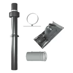 WOLF Paket C33x Für Luft-/Abgasführung Senkrecht Für Schrägdach - DN 60/100 - Farbe Schwarz