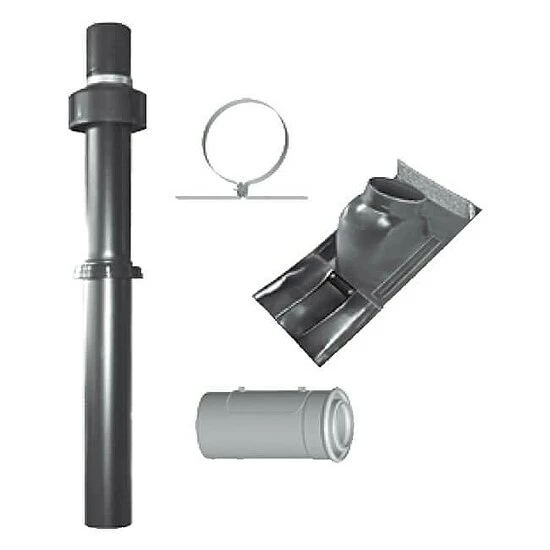 WOLF Paket C33x Für Luft-/Abgasführung Senkrecht Für Schrägdach - DN 60/100 - Farbe Schwarz 1 WOLF Paket C33x Für Luft-/Abgasführung Senkrecht Für Schrägdach - DN 60/100 - Farbe Schwarz